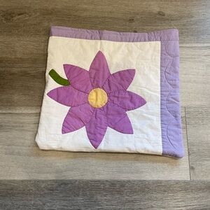 Floral Quilted pouch with Purple Border